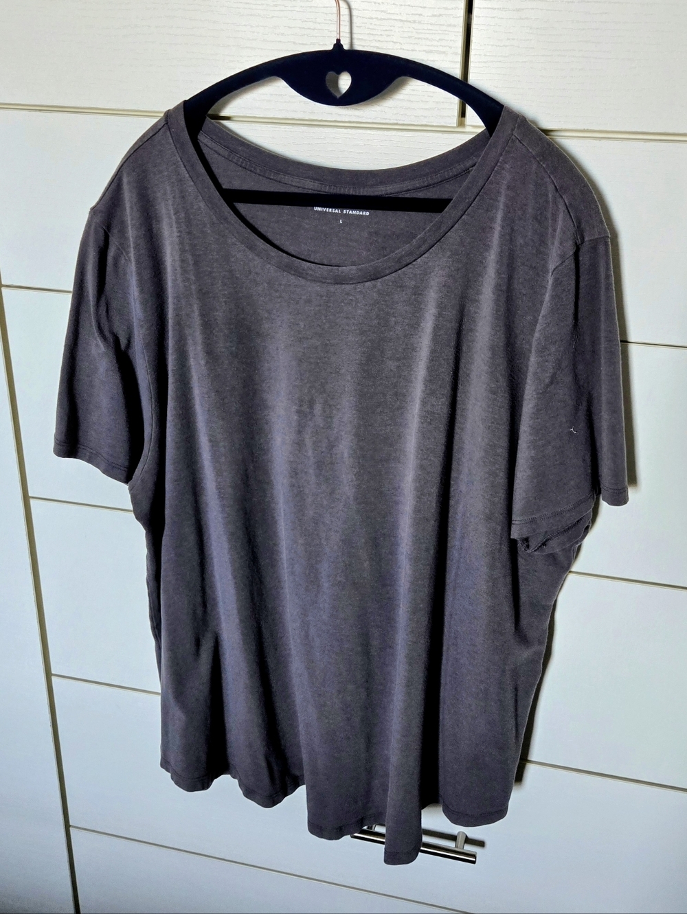 L Universal Standard T-Rex Women's T-shirt, charcoal gray
